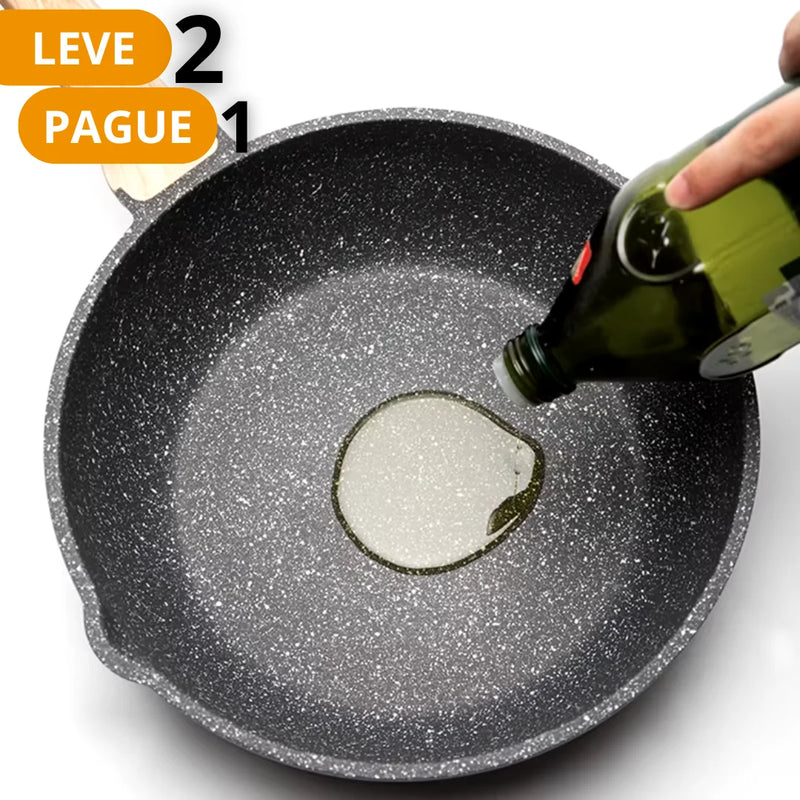 [Leve 2 Pague 1] Frigideira Wok Chef de Cerâmica Saudável + BRINDE: Kit Utensílio