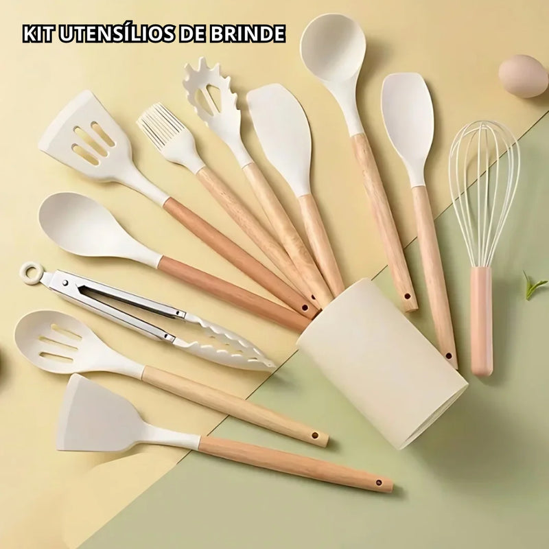 [Leve 2 Pague 1] Frigideira Wok Chef de Cerâmica Saudável + BRINDE: Kit Utensílio